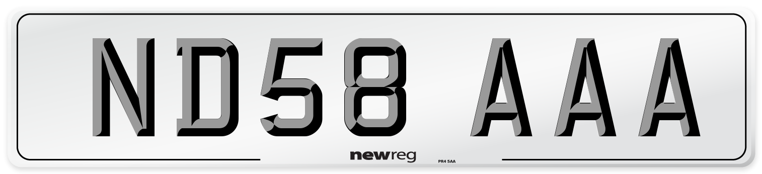 ND58 AAA Number Plate from New Reg